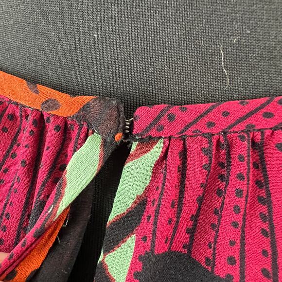 Diane von Furstenberg DVF Multicolor Bishop Sleeve Hathaway Collate Print Top P - Picture 2 of 8